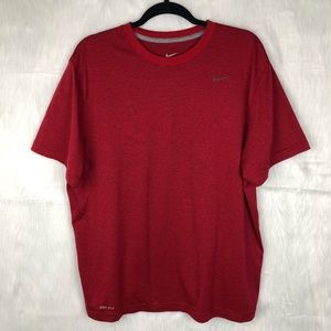 Nike Red Striped Short Sleeve Dri Fit Shirt